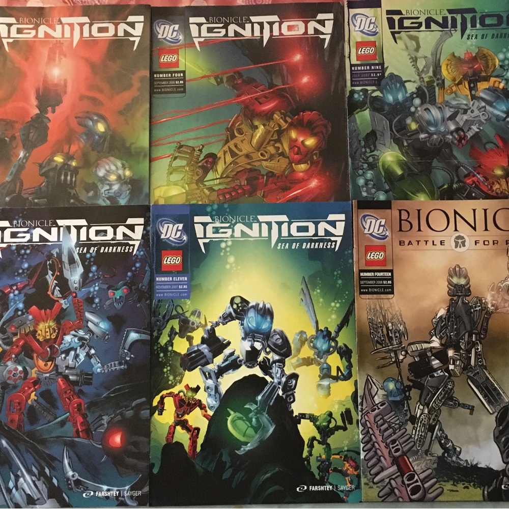 6 DC Comics Bionicle Ignition Comic Books #3 #4 2006 #9 #10 #11 ‘07 #14 ‘08